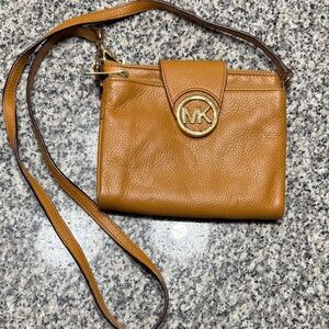 Michael Kors Brown Crossbody Bag with Gold Logo